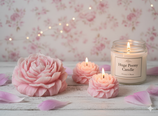 Huge Peony Candle - Premium Soy Wax Scented Candle for a Luxurious Home Ambiance