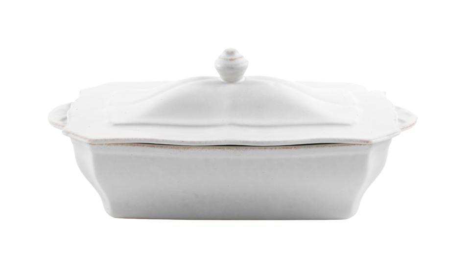 COSTA NOVA – Casafina Impressions Covered Rectangular Casserole 63 oz., White – Oven-to-Table Dish