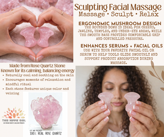 Rose Quartz Gua Sha Mushrooms – Crystal Facial & Body Massage Set