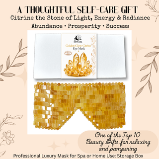 Golden Glow Citrine Eye Mask – Genuine Crystal Cooling Spa Ritual