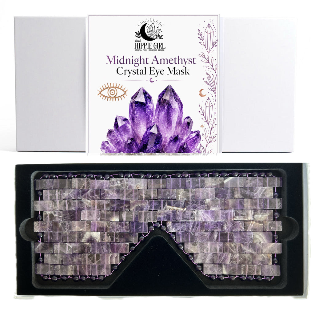 Midnight Amethyst Crystal Eye Mask – Cooling Gemstone Spa Ritual