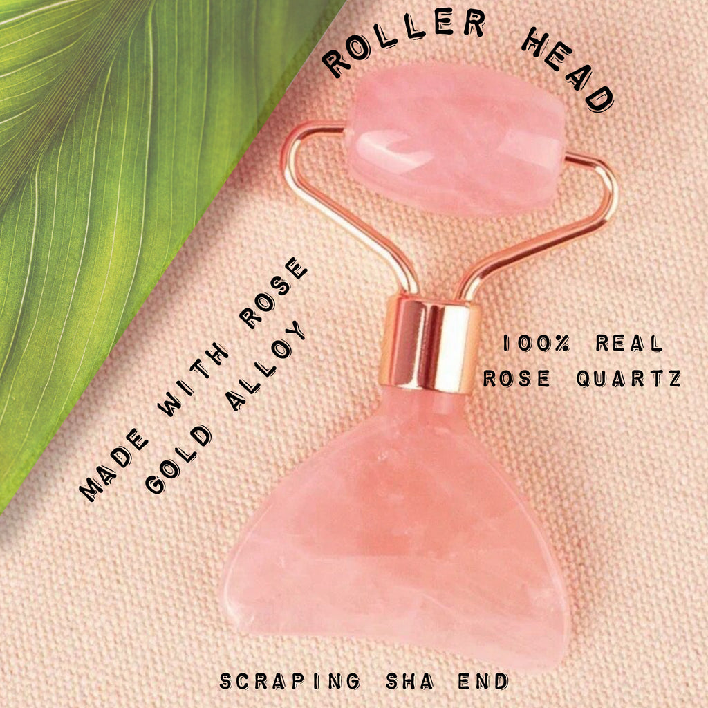 Gua Sha Glow Roller – Rose Quartz Roller & Sculpting Tool