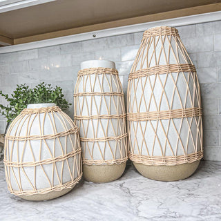 Madison Willow Vase Set – Handwoven Willow & Ceramic Decorative Vases
