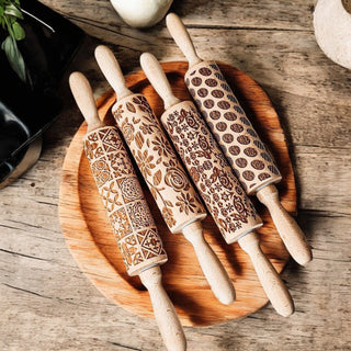 Easter & Spring Embossed Rolling Pin – Bunny, Floral, Boho & Egg Designs