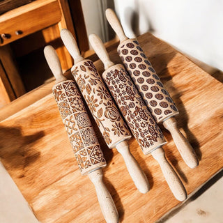 Easter & Spring Embossed Rolling Pin – Bunny, Floral, Boho & Egg Designs