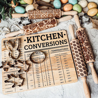 Easter & Spring Embossed Rolling Pin – Bunny, Floral, Boho & Egg Designs