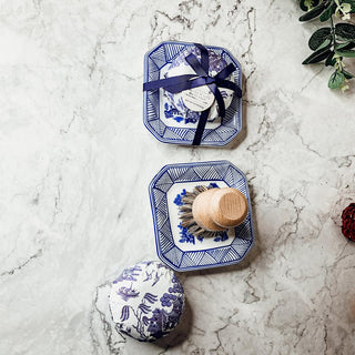 Chinoiserie Soap & Porcelain Dish Set – Blue Willow Sandalwood Gift Set