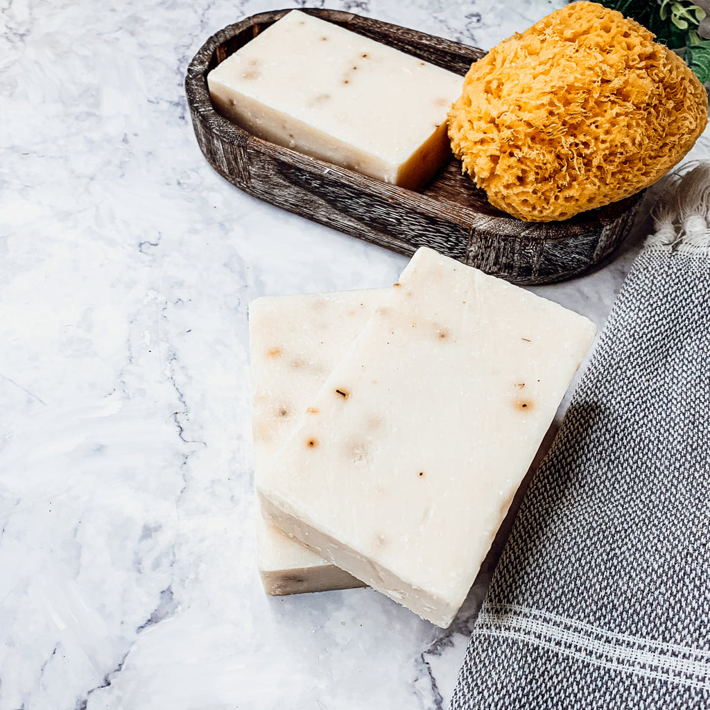 Tea Tree Grapefruit Scrub Soap Bar – Exfoliating Citrus Mint Cold Process (4.5–4.8 oz)