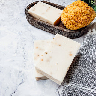 Tea Tree Grapefruit Scrub Soap Bar – Exfoliating Citrus Mint Cold Process (4.5–4.8 oz)