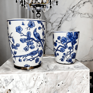 Classic Blue & White Chinoiserie Porcelain Vase – Hand-Painted