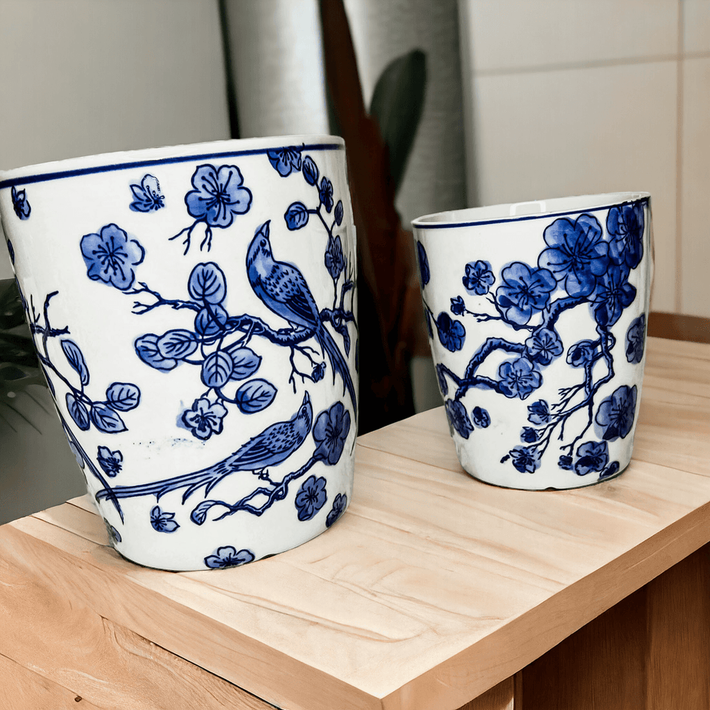 Classic Blue & White Chinoiserie Porcelain Vase – Hand-Painted