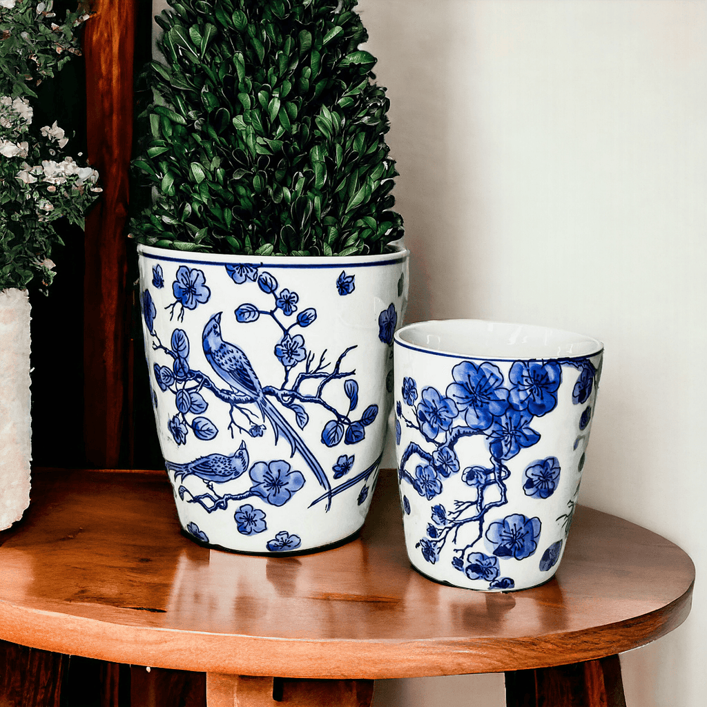 Classic Blue & White Chinoiserie Porcelain Vase – Hand-Painted
