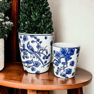 Classic Blue & White Chinoiserie Porcelain Vase – Hand-Painted
