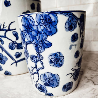 Classic Blue & White Chinoiserie Porcelain Vase – Hand-Painted