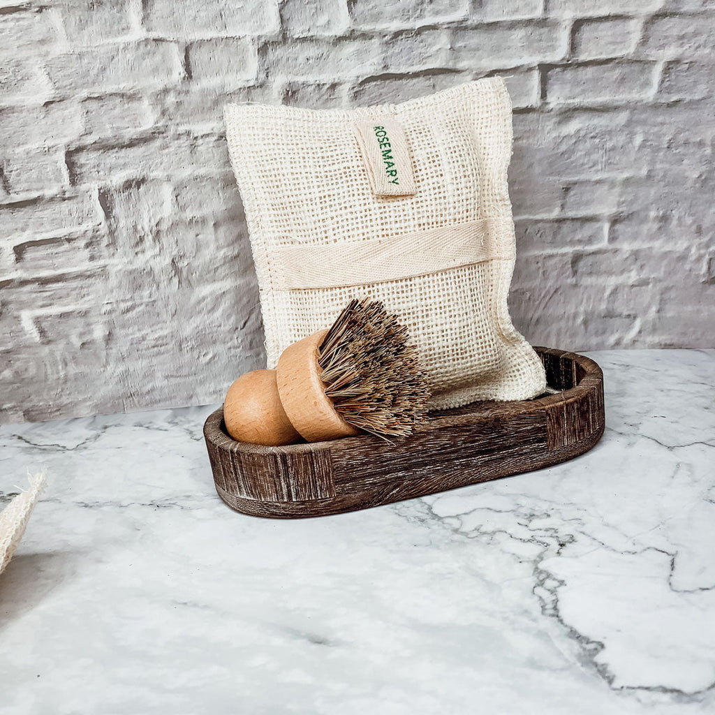 Exfoliating Jute Bath Mitt with Essential Oil Soap – Natural Spa Set
