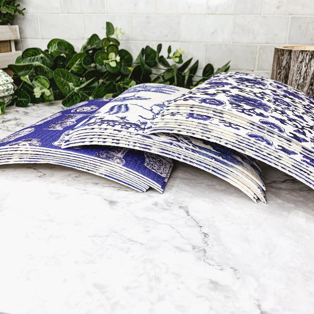 Chinoiserie Biodegradable Kitchen Cloth – Eco-Friendly Multipurpose Cleaning Cloth