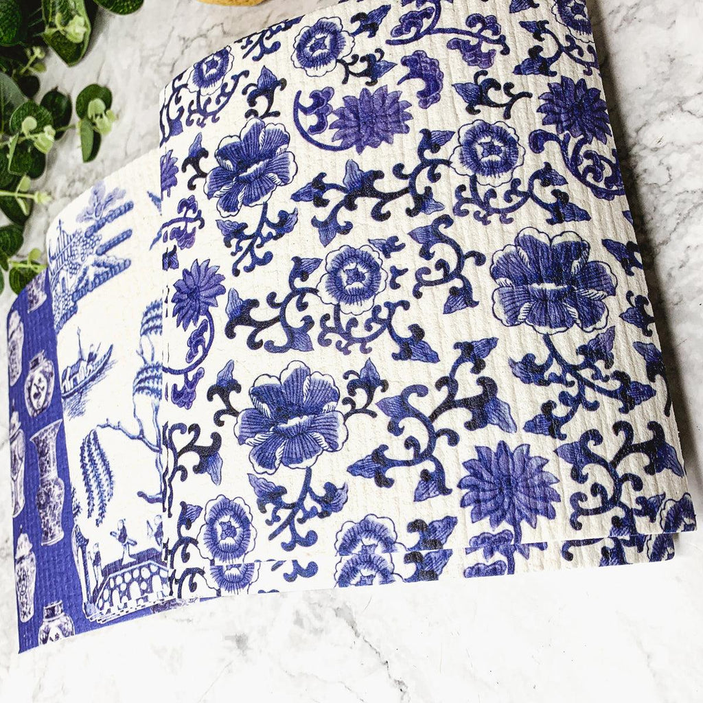 Chinoiserie Biodegradable Kitchen Cloth – Eco-Friendly Multipurpose Cleaning Cloth