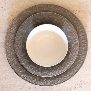 Nourhan - Dinner Set (18-Pc) - Soft Sage & Silver