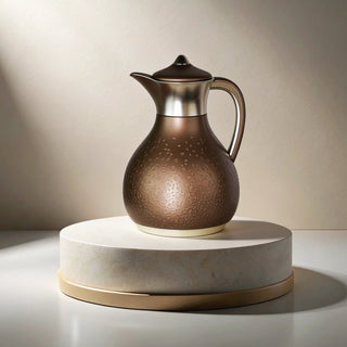 Nourhan - Vacuum Flask/Thermos - Bronze & Silver