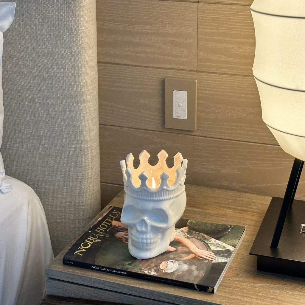 White Louise Skull Candle – Artistic Skull Candle for Modern Home Décor