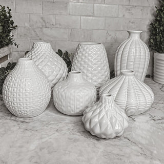 Whitney Artisan White Ceramic Vases – Sculptural Collection