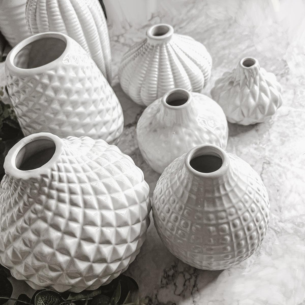 Whitney Artisan White Ceramic Vases – Sculptural Collection