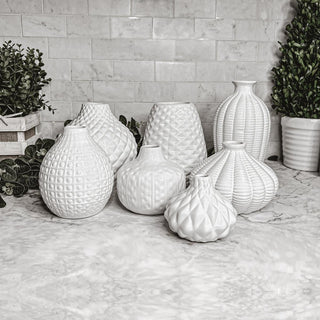 Whitney Artisan White Ceramic Vases – Sculptural Collection