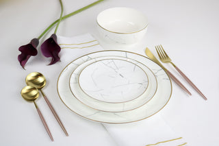 Pink and Gold Obelisk Flatware Set – 20 Piece Modern Luxury Cutlery