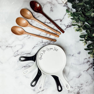 Give it a Rest Funny Spoon Rest & Wooden Spoon Set – Porcelain Kitchen Spoon Holder Gift