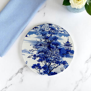 Blue & White Chinoiserie Ceramic Coasters – Classic Porcelain-Inspired Designs