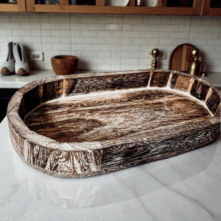 Rustic Wooden Trinket Tray – Handmade Paulownia Wood Organizer