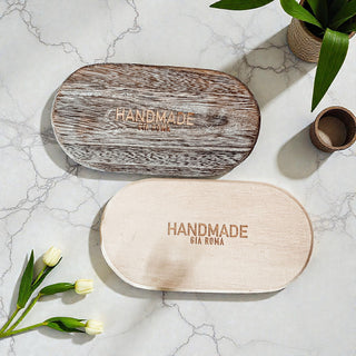 Rustic Wooden Trinket Tray – Handmade Paulownia Wood Organizer