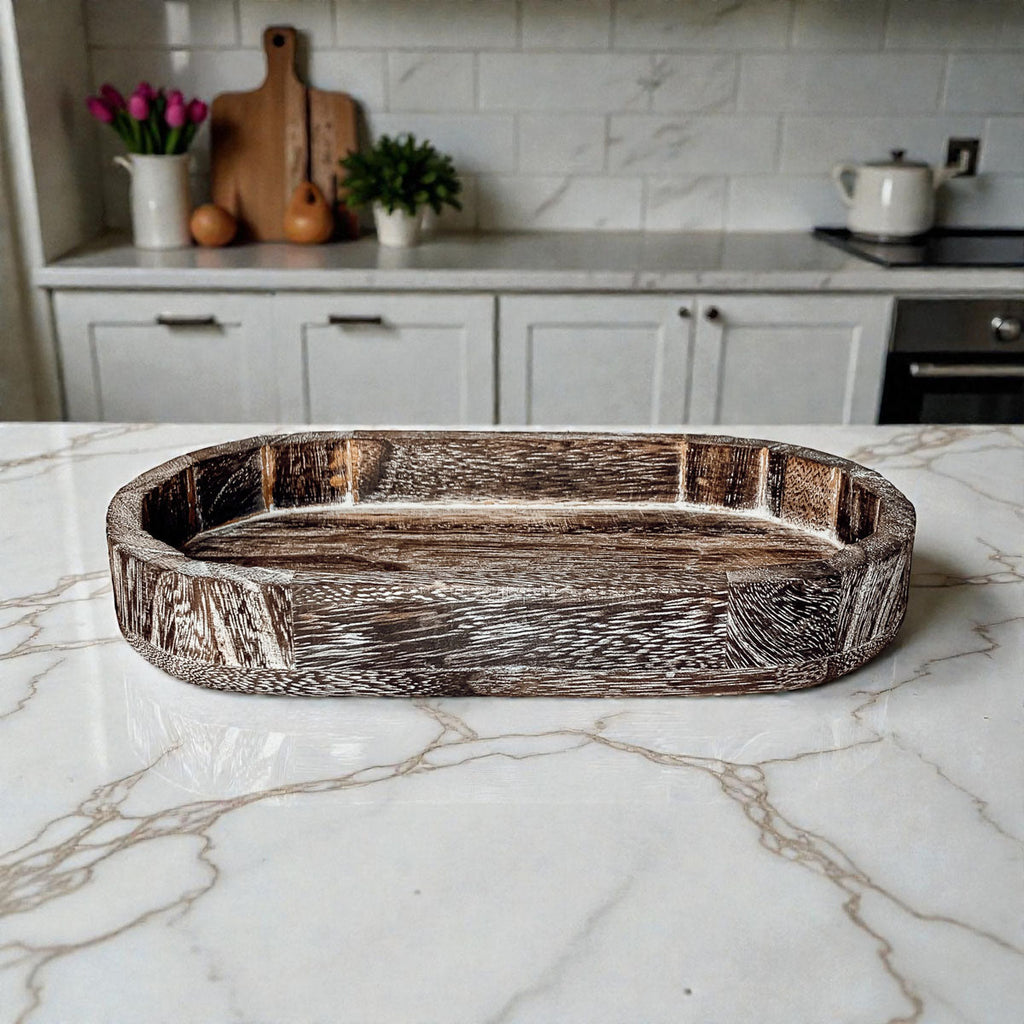 Rustic Wooden Trinket Tray – Handmade Paulownia Wood Organizer