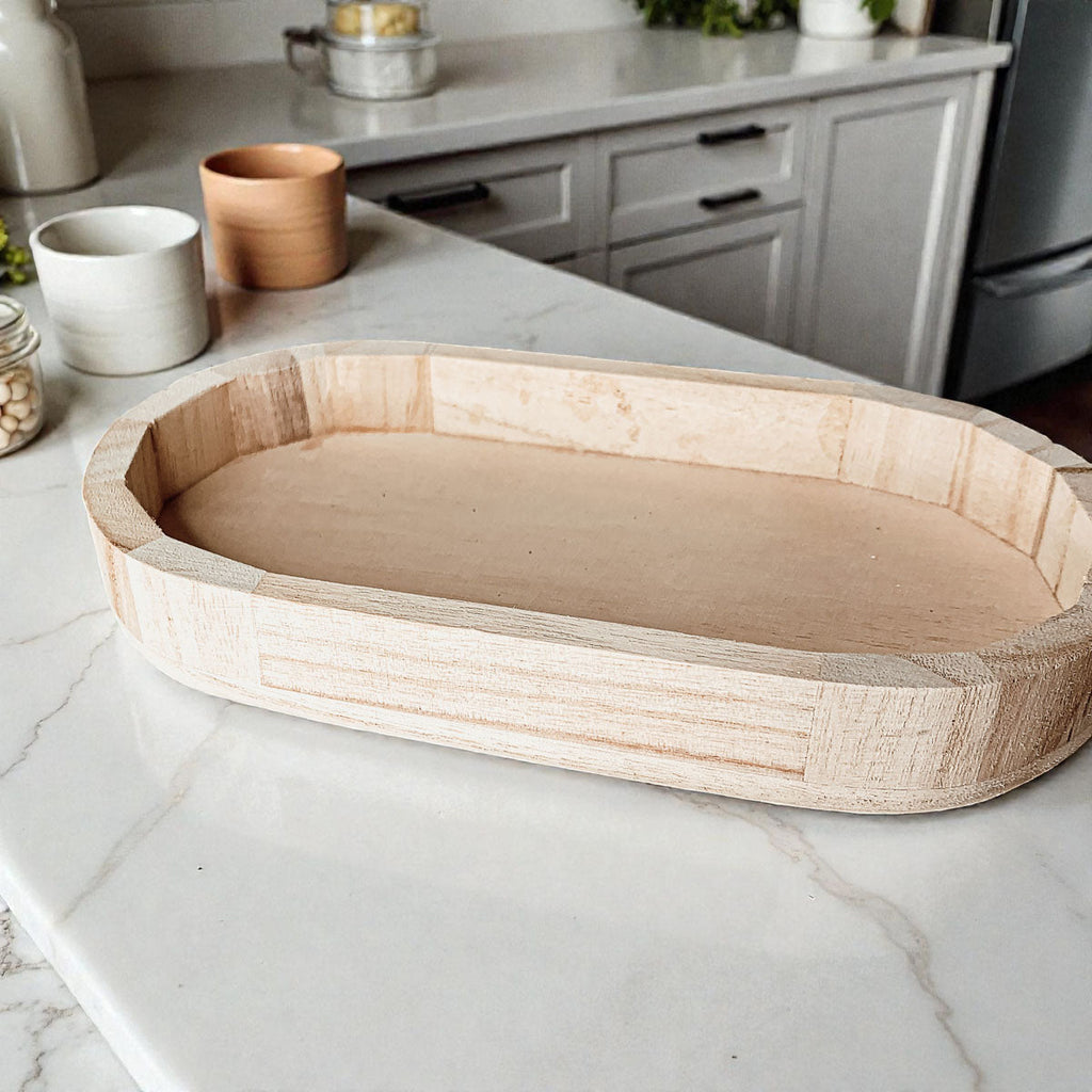 Rustic Wooden Trinket Tray – Handmade Paulownia Wood Organizer