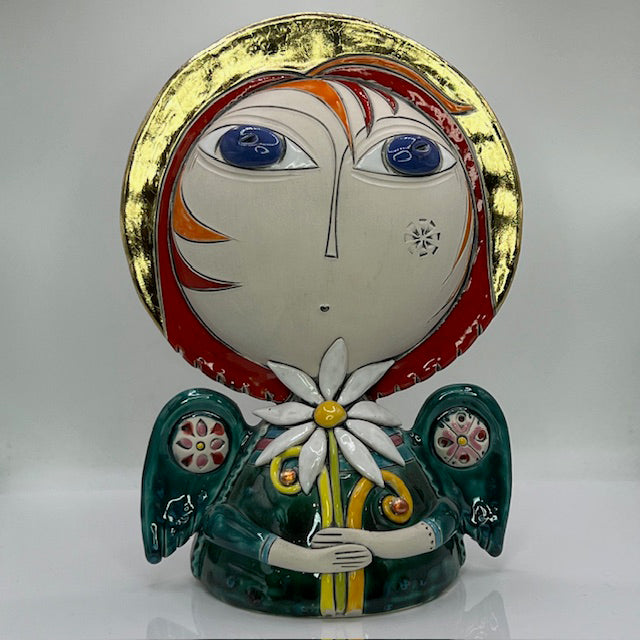 Angel of Blooming Hope – Love Angel Ceramic Sculpture by Aram Hunanyan