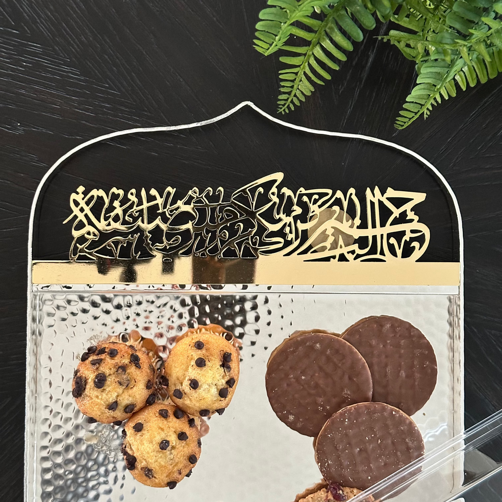 Exclusive Elegance 20-Display Tray – Silver, Luxury Serving Tray for Parties & Events