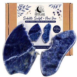 Blue Sodalite Gua Sha Set – Facial Sculpting & Massage Tools