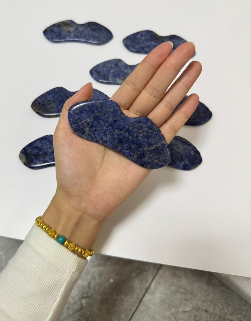 Blue Sodalite Gua Sha Set – Facial Sculpting & Massage Tools