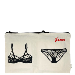 Double Lingerie Packing Pouch – Cream