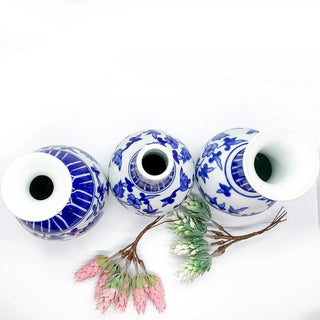 Mediterranean Canton Chinoiserie Porcelain Vases – Hand-Painted