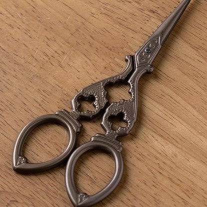 Vintage-Style Embroidery Scissors with Brocade Sheath