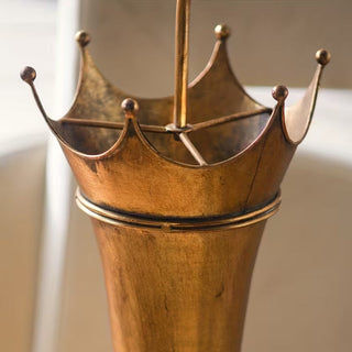 Antique Brass Crown Metal Umbrella and Cane Stand