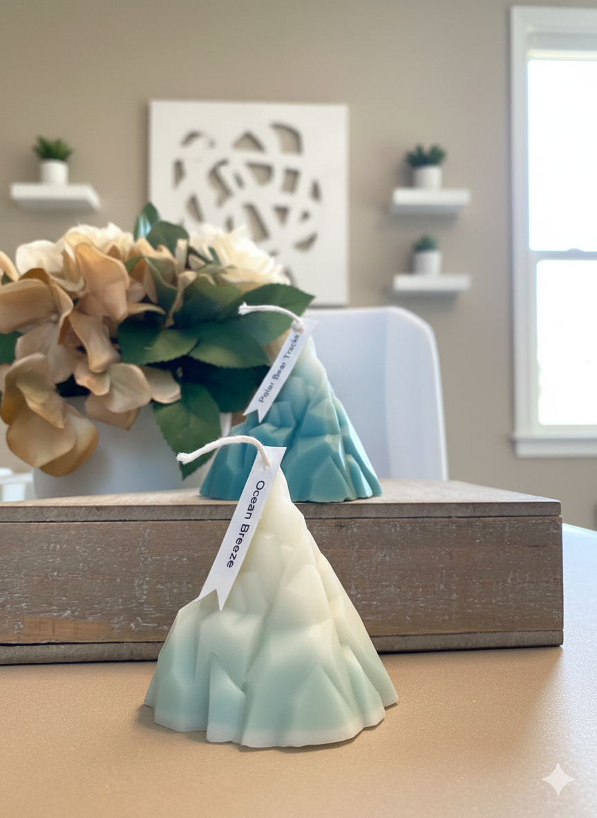 Handmade Iceberg Candle — Sculpted Elegance in Light ❄️