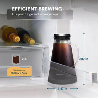 Glass Cold Brew Coffee Maker with Filter – 34 oz or 50.7 oz