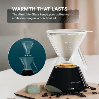 Glass Pour-Over Coffee Maker with Reusable Filter – 17 oz
