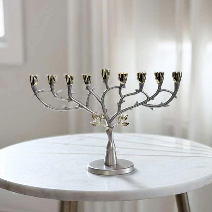 Tree Design Metal Menorah