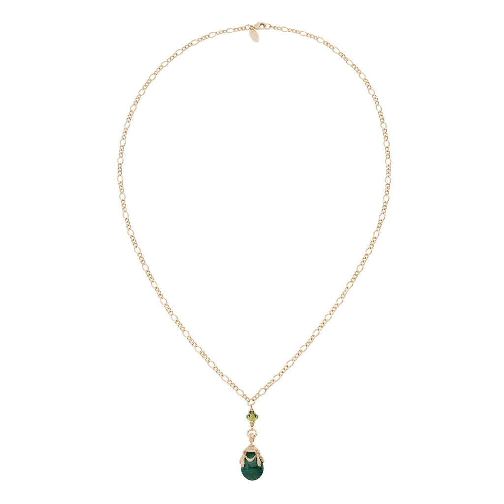 Malachite Egg Pendant Necklace
