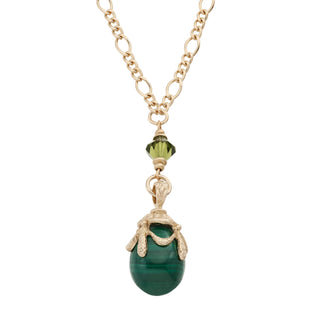 Malachite Egg Pendant Necklace
