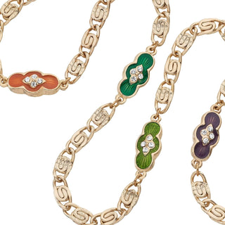 Guilloché Enamel Station Necklace