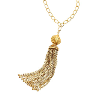 18K Gold Articulating Tassel Pendant Necklace